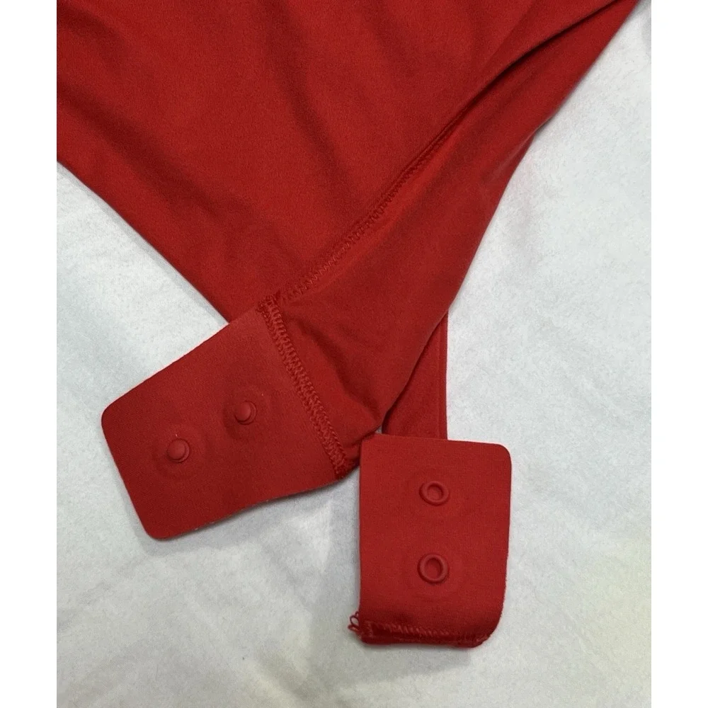 Lululemon Wundermost Nulu Short Sleeve Crew Thong Bodysuit Red XL 14